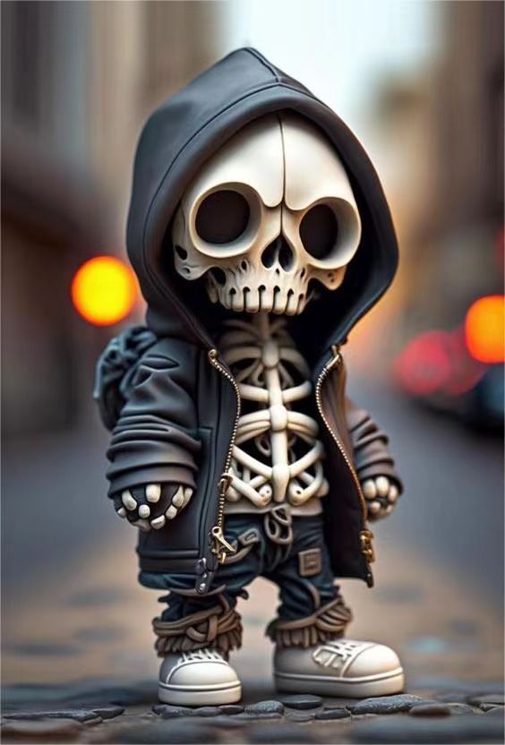 Halloween Cool Skeleton Figurines Halloween Skeleton Doll Resin Ornament Home Decor